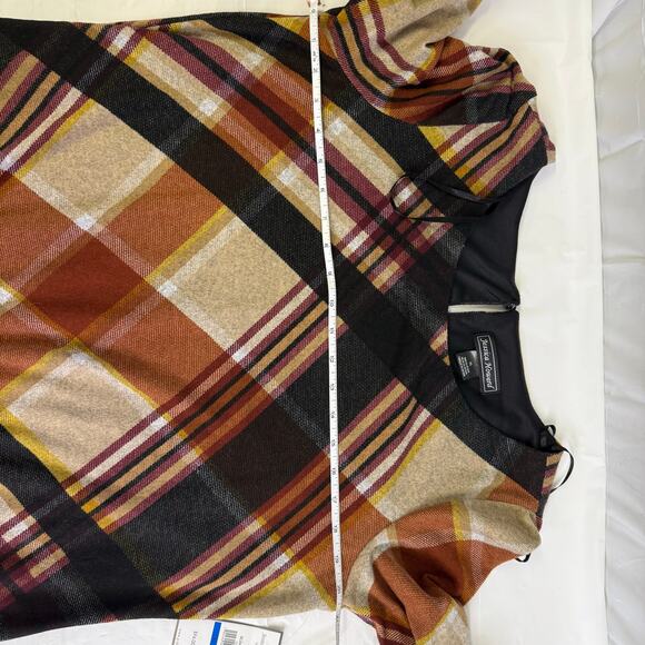 Jessica Howard Plaid Bell Sleeve Dress XL with Pockets – Fall Autumn Colors - Picture 5 of 10